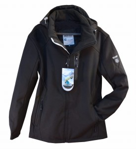 Duża męska kurtka SOFTSHELL czarna WALKHARD 