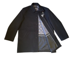 Duży męski płaszcz wełniany czarny WOSTI