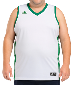Duży męski bezrękawnik  przewiewny biały  w zielone paski ADIDAS
