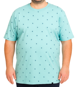 Duży męski T-shirt  turkusowy wzór żuki  OLD STAR