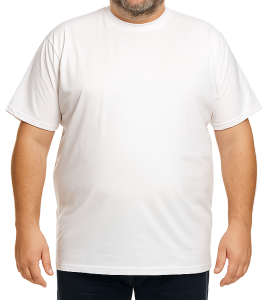 Duży męski T-shirt biały ANDRIU