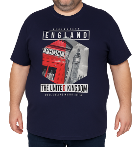 Duży męski T-shirt granat ENGLAND MODEL 524 OLD STAR