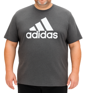 Duży męski T-shirt szary ADIDAS LOGO  3XL 