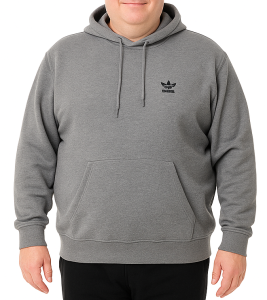 Duża męska bluza z kapturem szara  ADIDAS