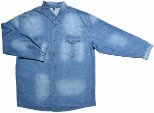 Duża męska koszula jeansowa blue z długim rękawem OLD STAR