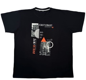 Duży męski T-shirt czarny  nadruk model  519  OLD STAR