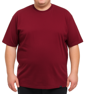 Duży męski  T-shirt gładki bordo VIKING