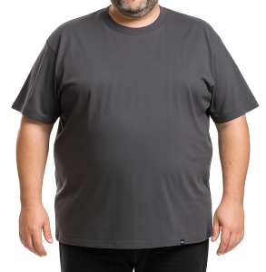 Duży męski T-shirt gładki ciemnoszary VIKING