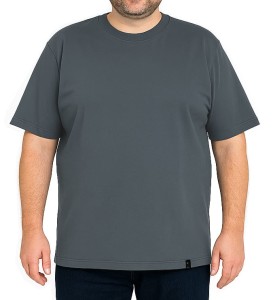 Duży męski T-shirt szary gładki VIKING