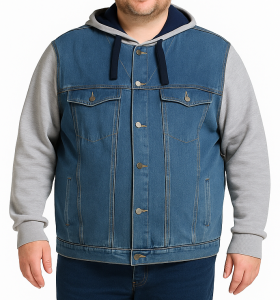 Duża męska kurtka niebieska JEANS VIKING TOMMY